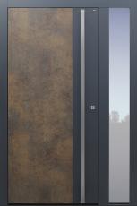 Haustür Dekor Patina Bronze mit Seitenteil RG Modell B923